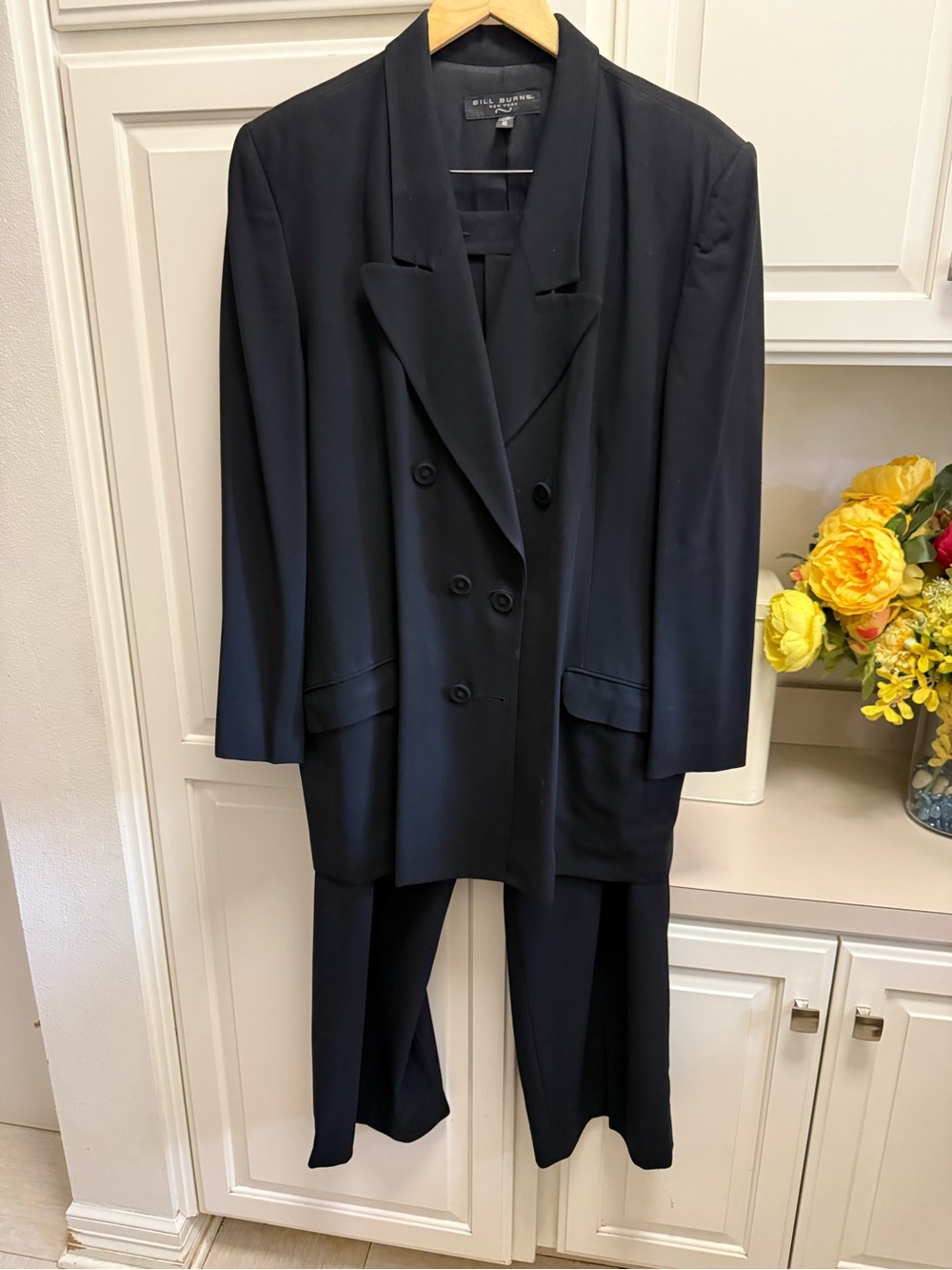 Bill Burns Black Double-Breasted Blazer and Trousers